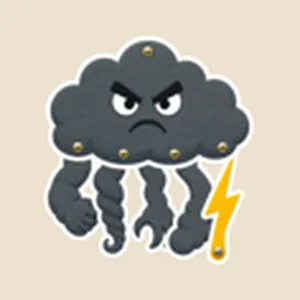 Cut-paper fighter: an angry thundercloud